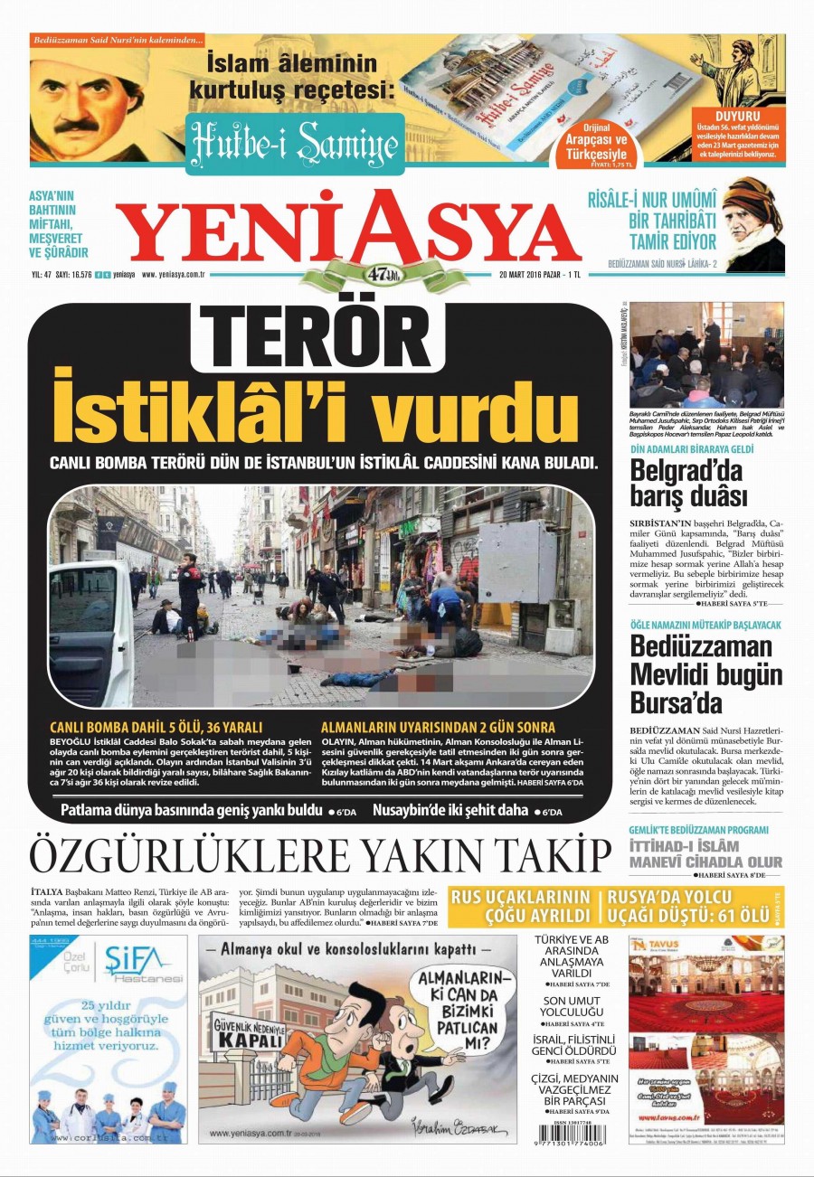 20 Mart 2016 gazete manşetleri - 772