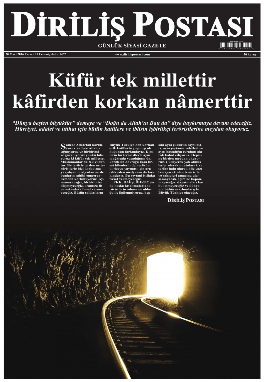 20 Mart 2016 gazete manşetleri - 844