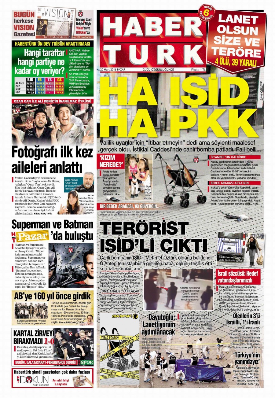 20 Mart 2016 gazete manşetleri - 547