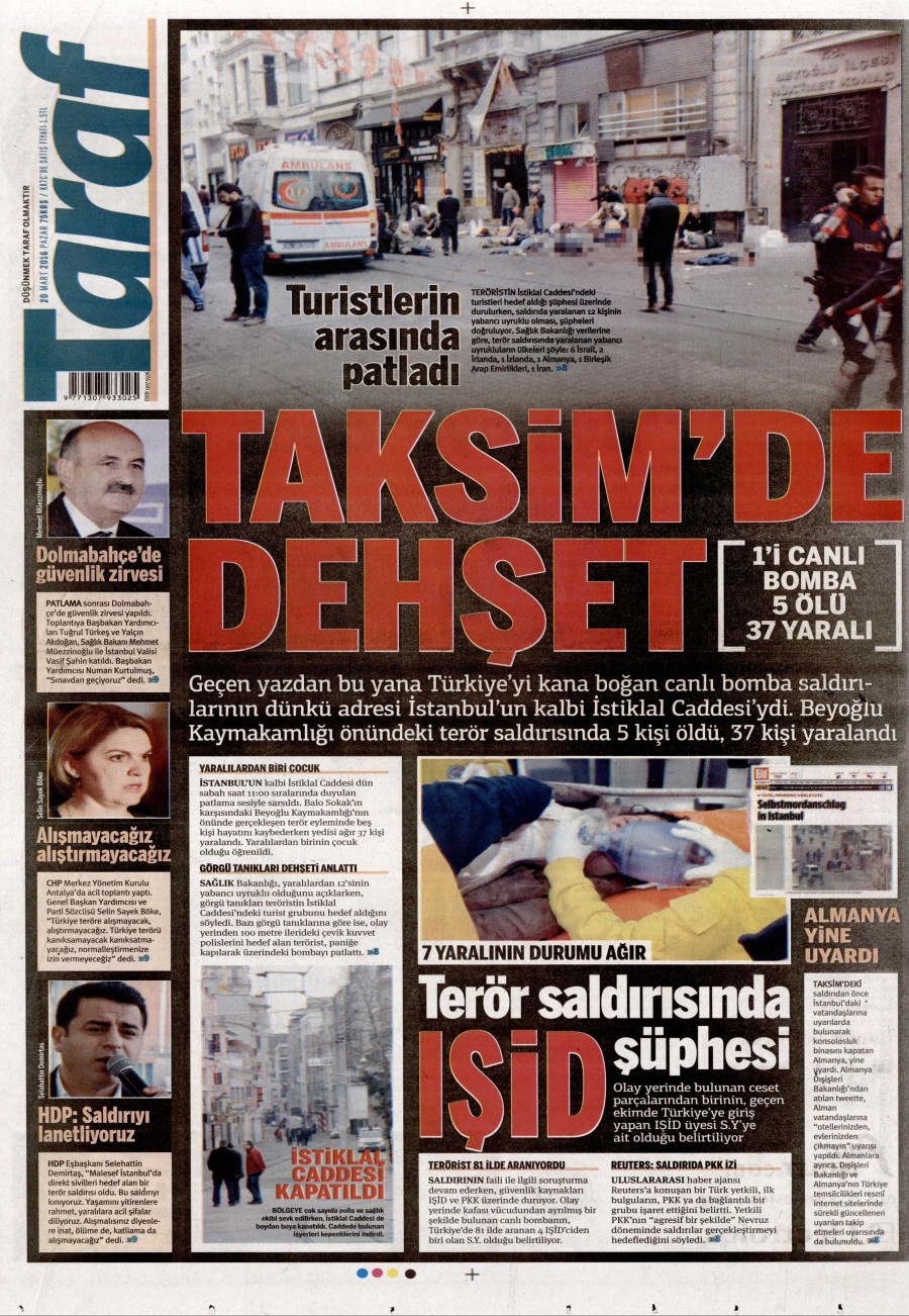 20 Mart 2016 gazete manşetleri - 601