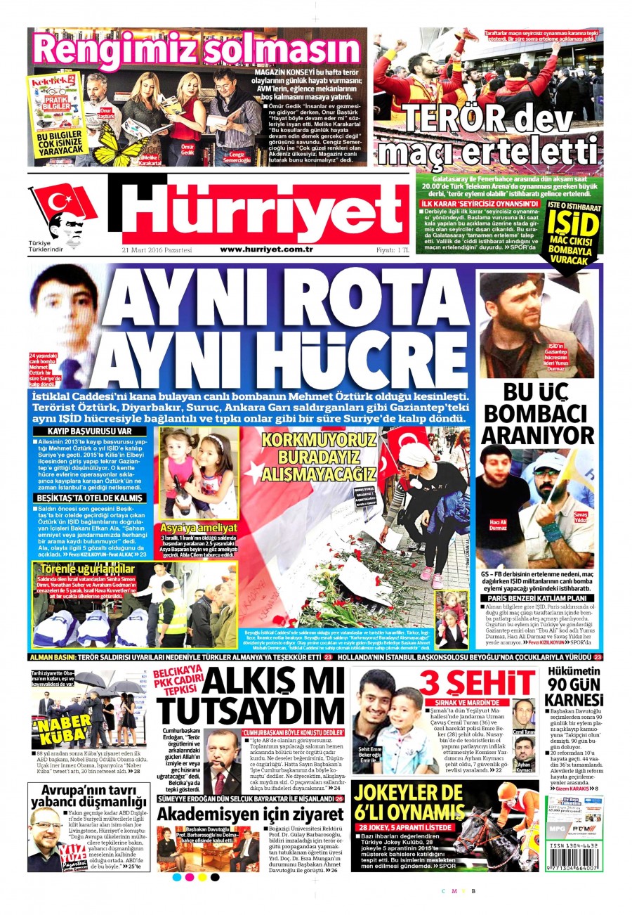 21 Mart 2016 gazete manşetleri - 538