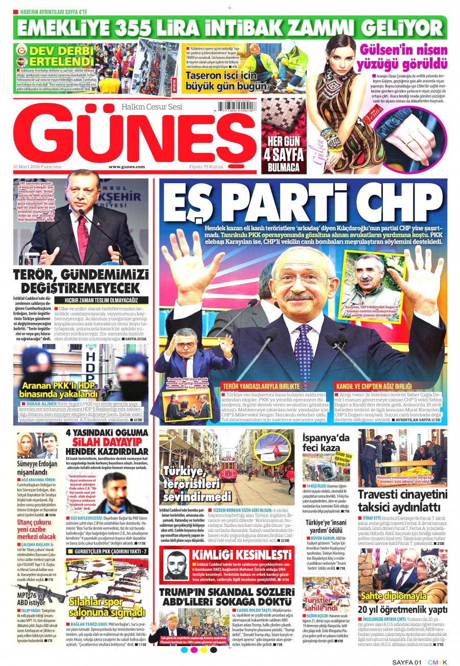 21 Mart 2016 gazete manşetleri - 766