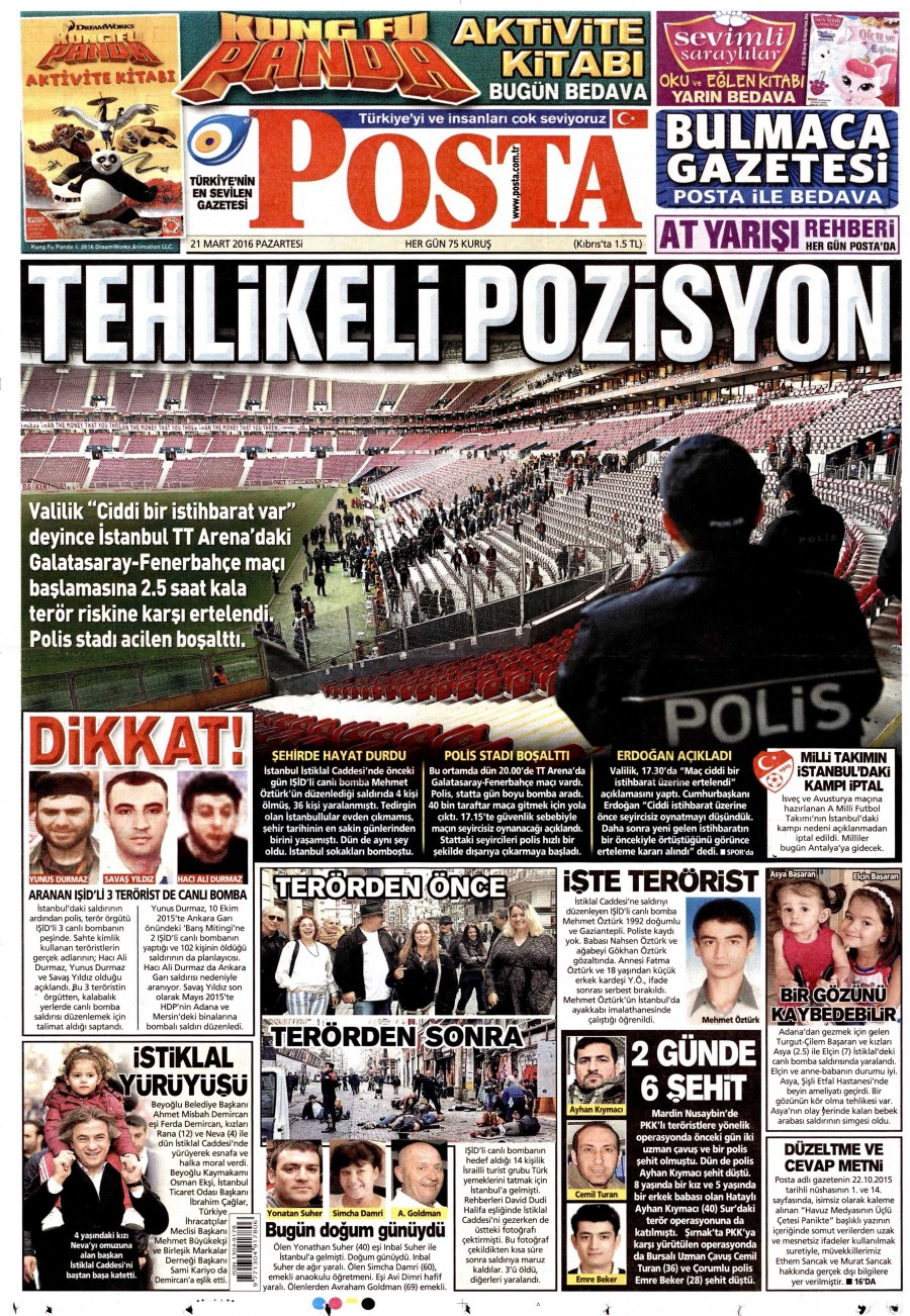 21 Mart 2016 gazete manşetleri - 845