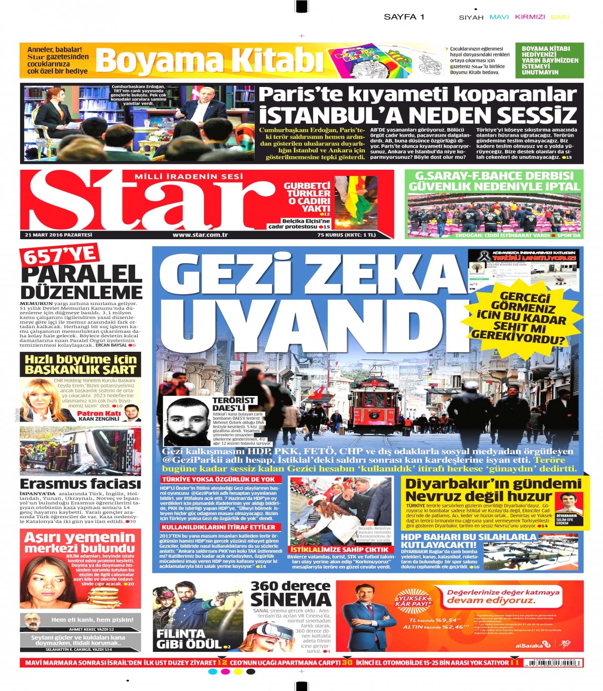 21 Mart 2016 gazete manşetleri - 803