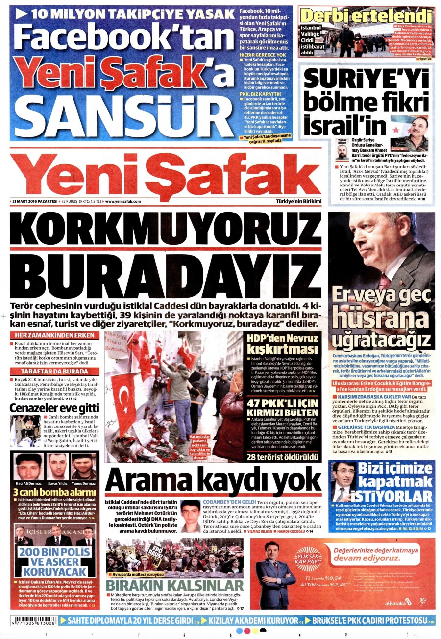 21 Mart 2016 gazete manşetleri - 760