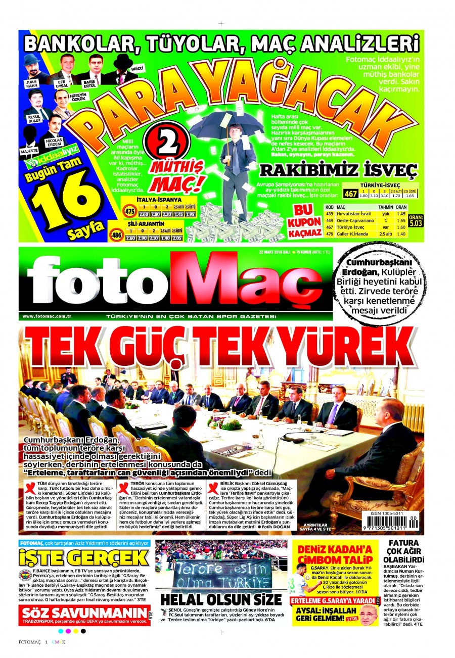 22 Mart 2016 gazete manşetleri - 644