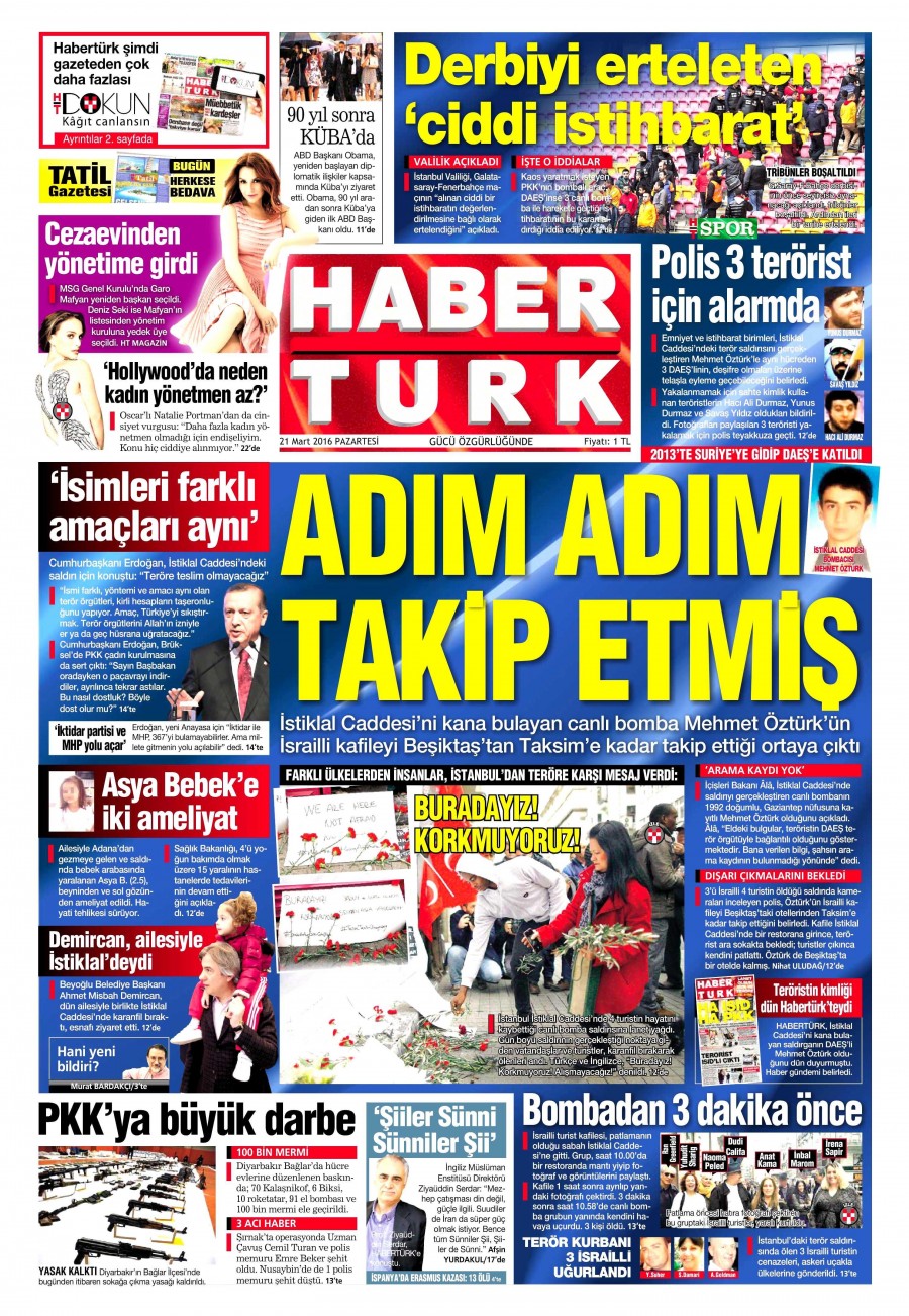 22 Mart 2016 gazete manşetleri - 835