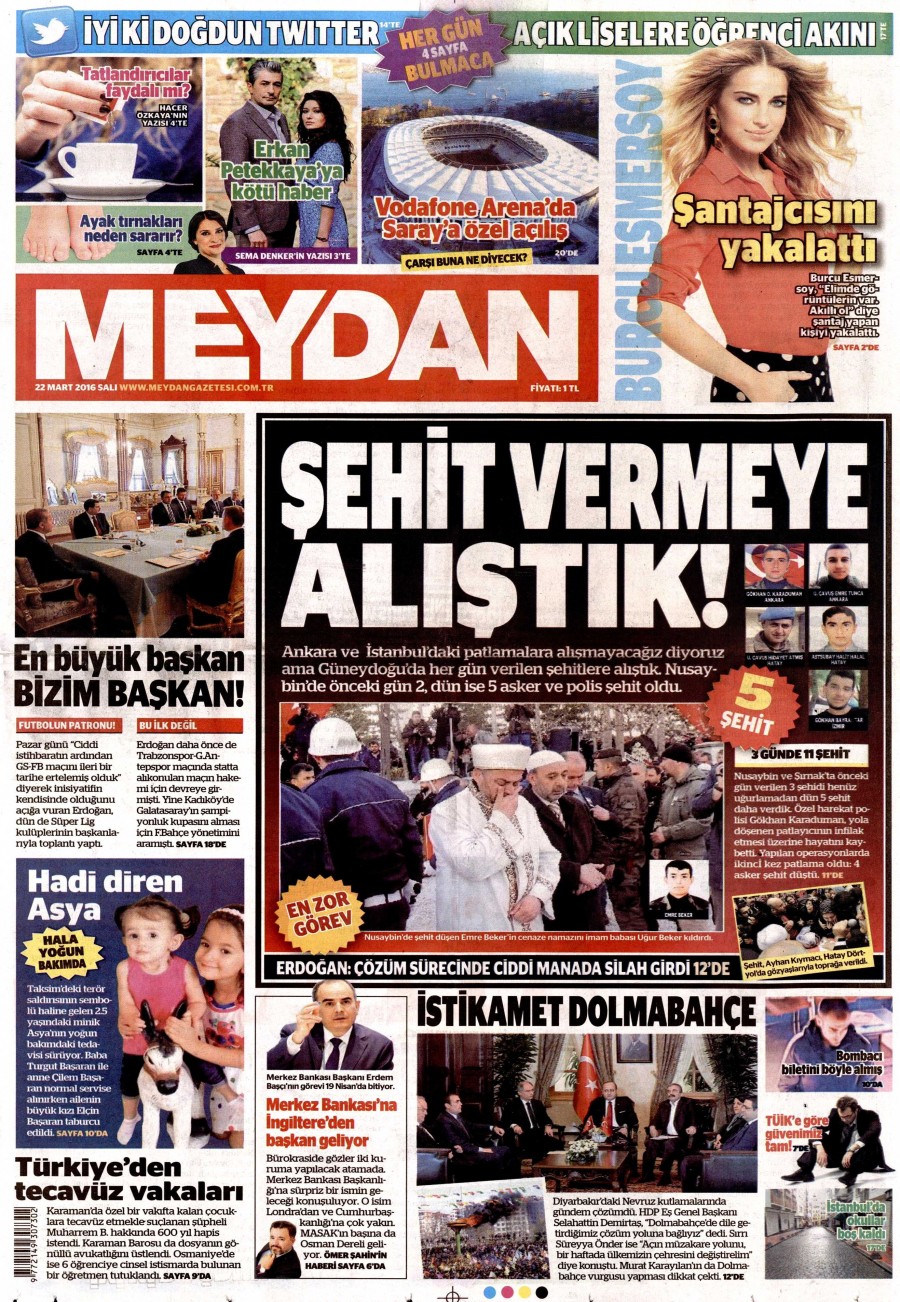 22 Mart 2016 gazete manşetleri - 733