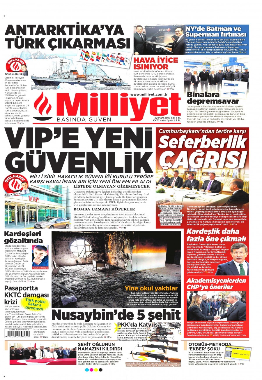 22 Mart 2016 gazete manşetleri - 905