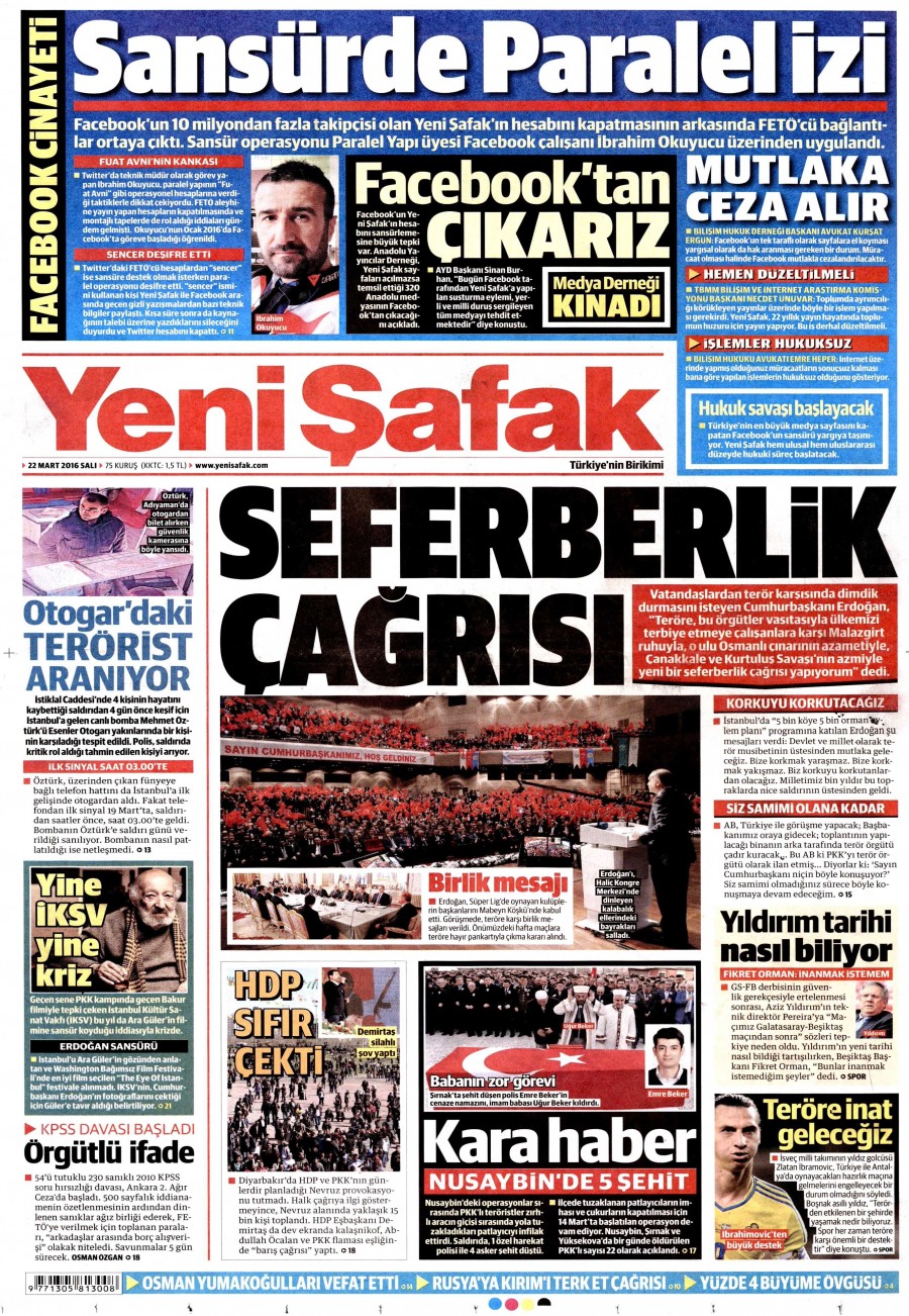 22 Mart 2016 gazete manşetleri - 597