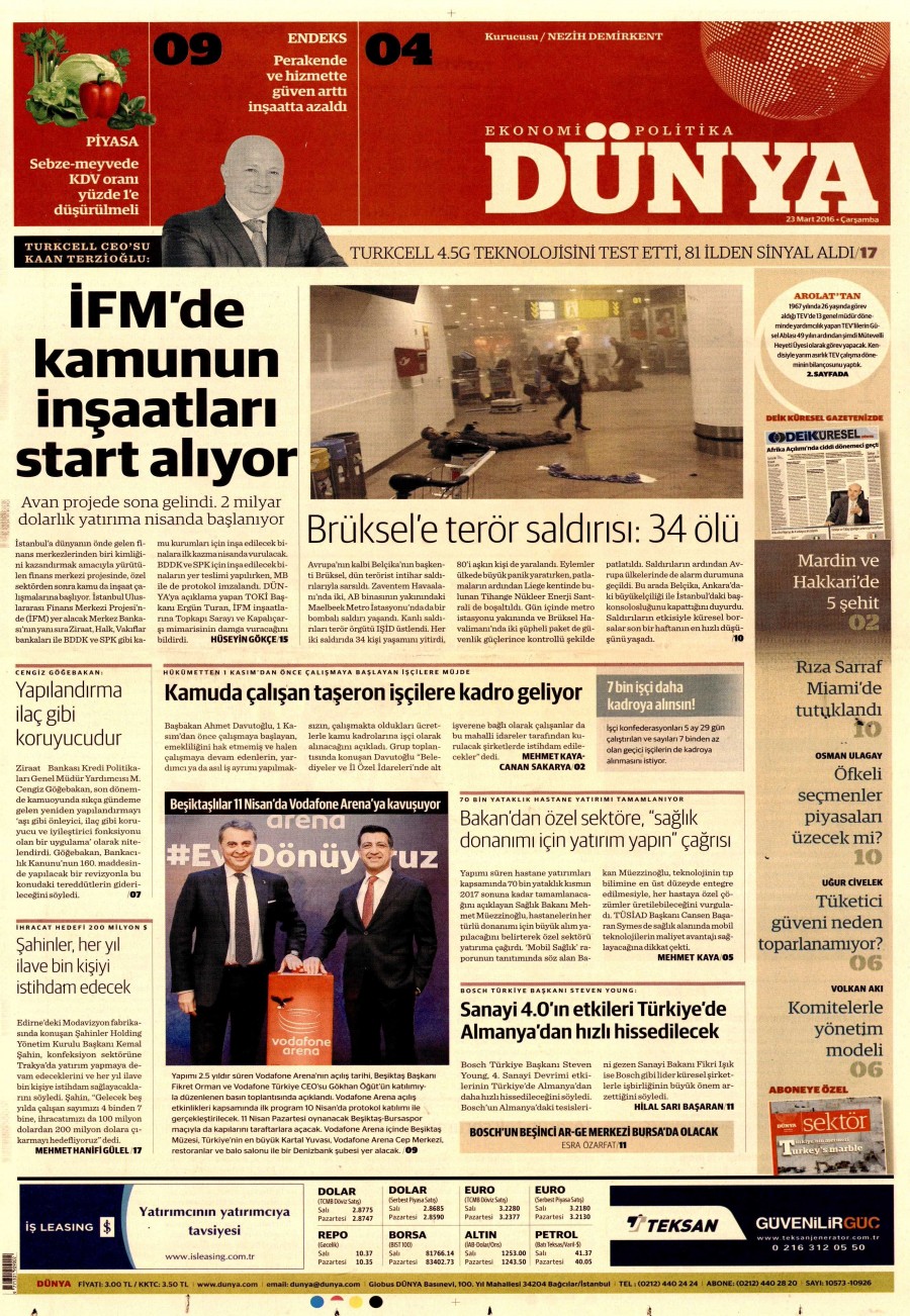 23 Mart 2016 gazete manşetleri - 734