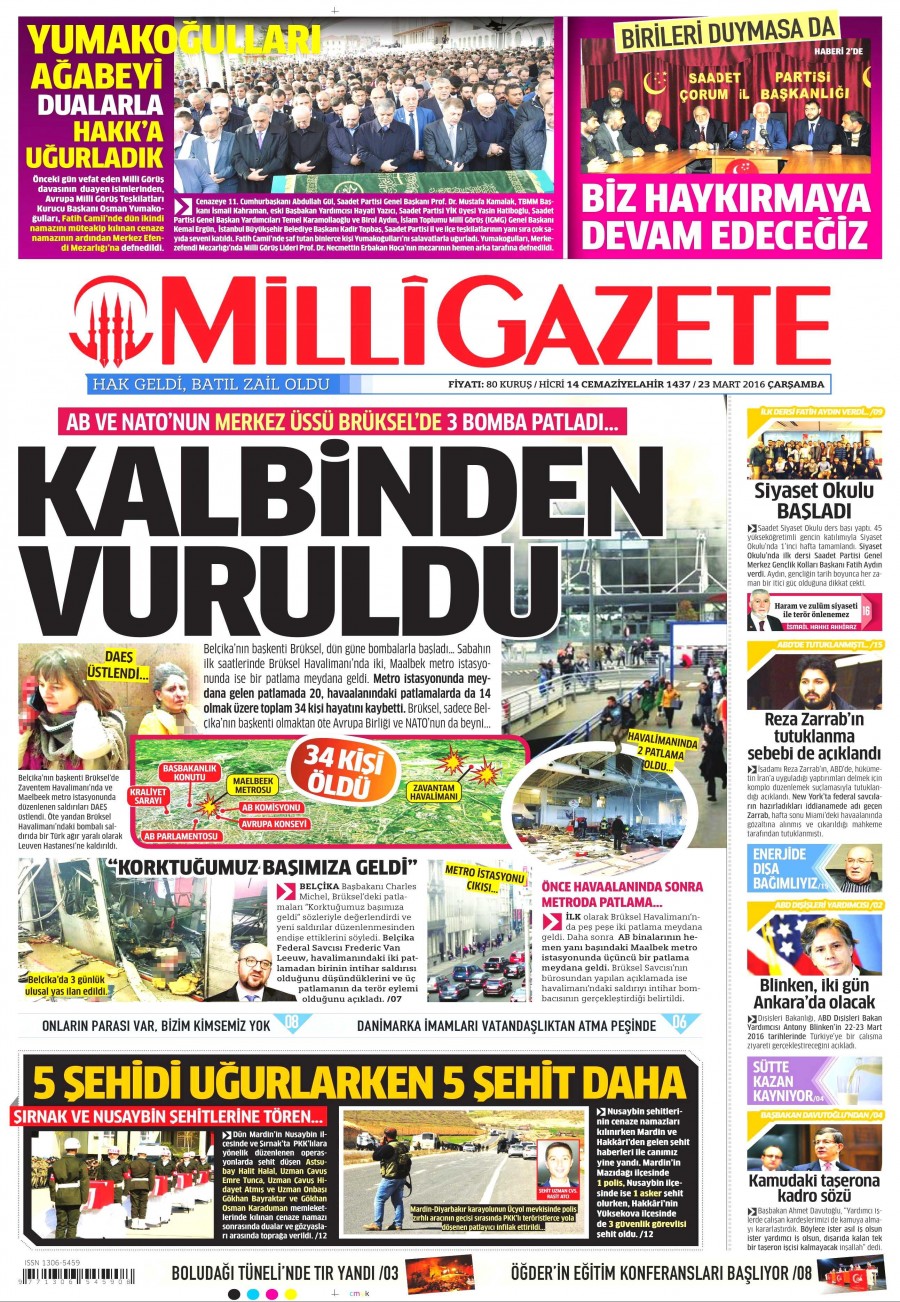 23 Mart 2016 gazete manşetleri - 677