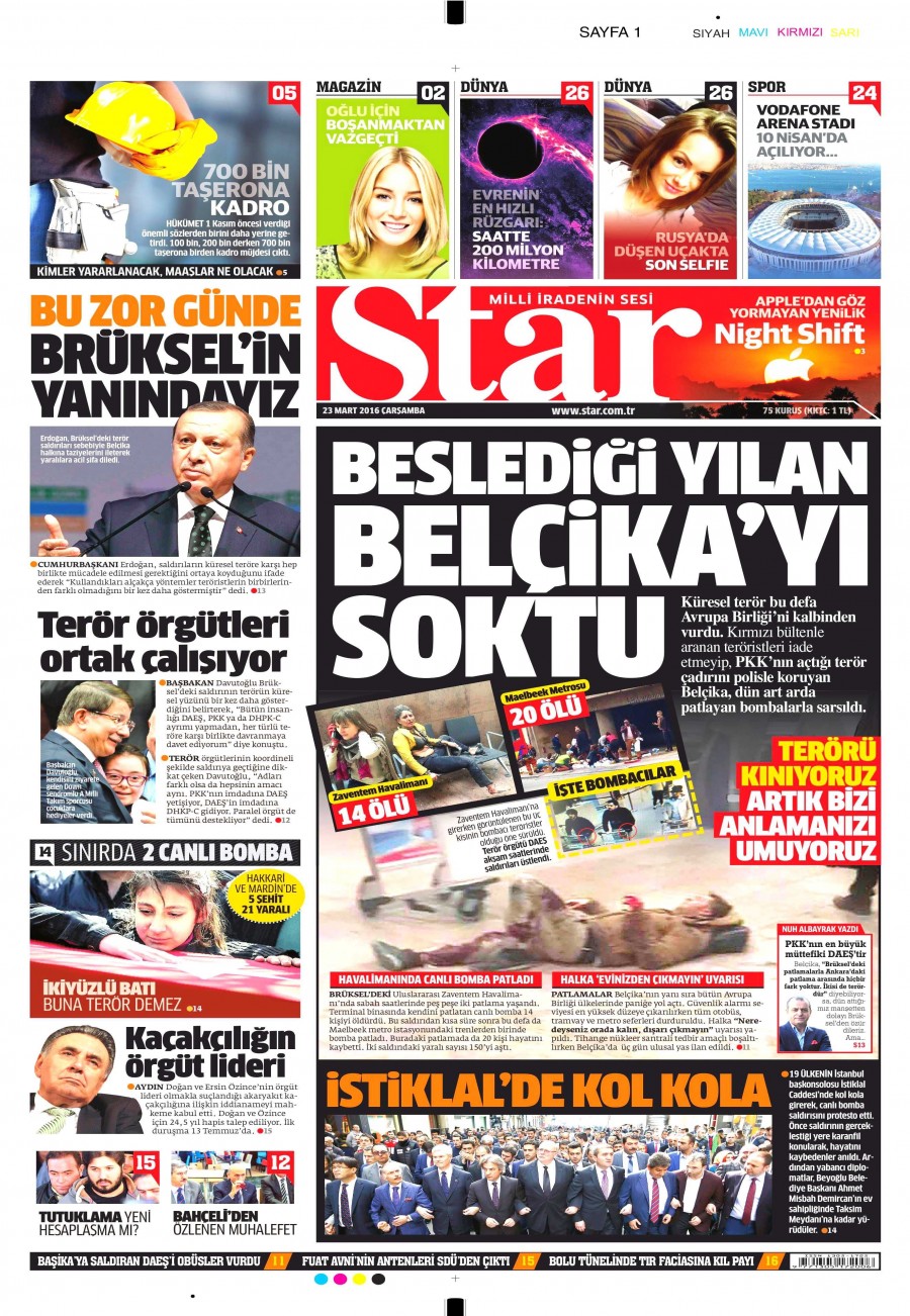 23 Mart 2016 gazete manşetleri - 523