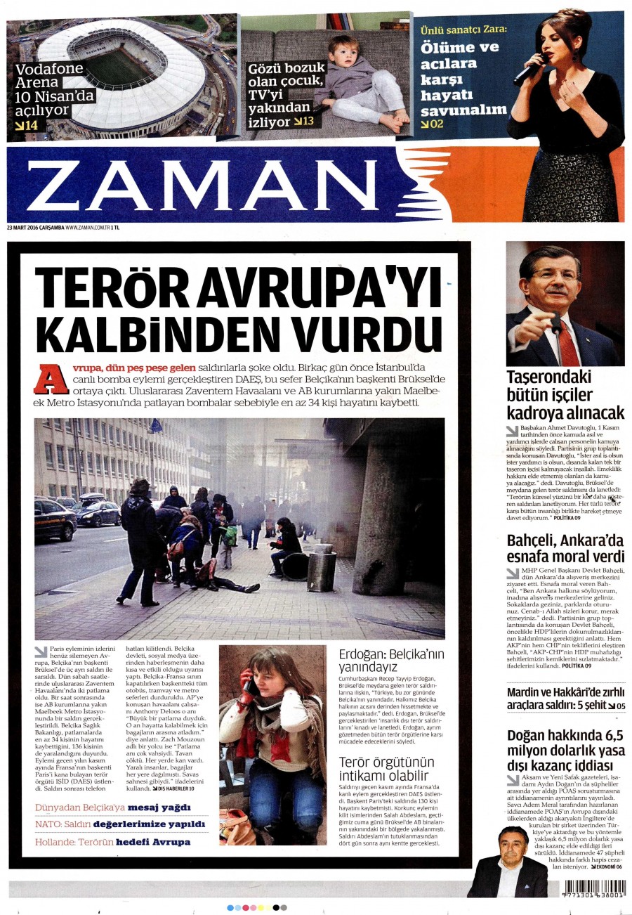 23 Mart 2016 gazete manşetleri - 700