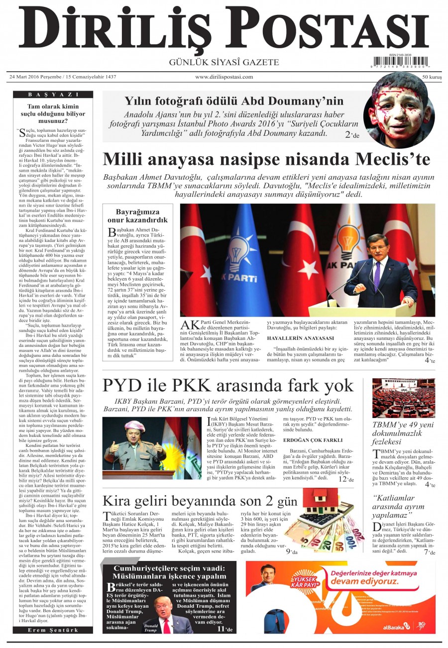 24 Mart 2016 gazete manşetleri - 643