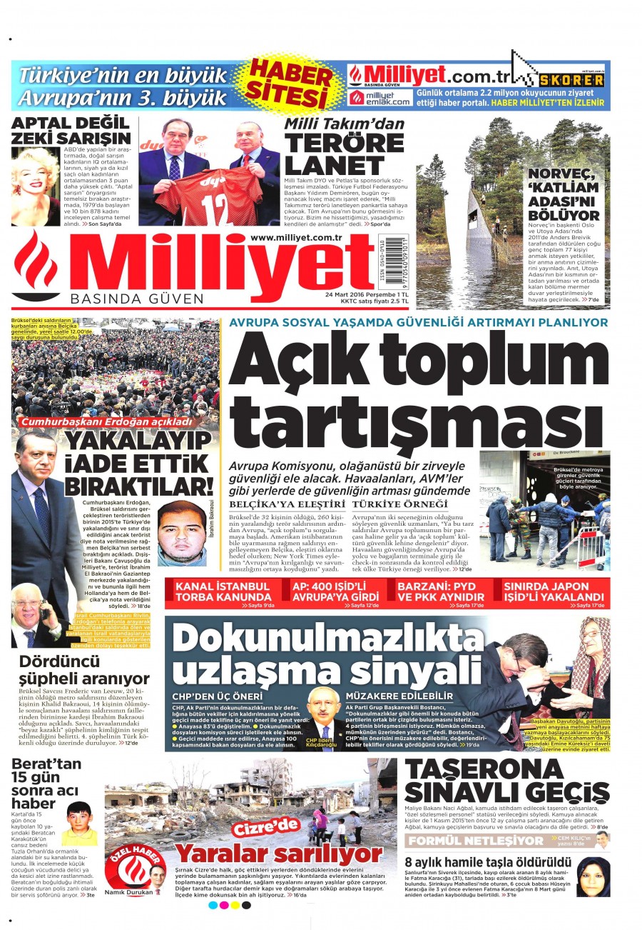 24 Mart 2016 gazete manşetleri - 851