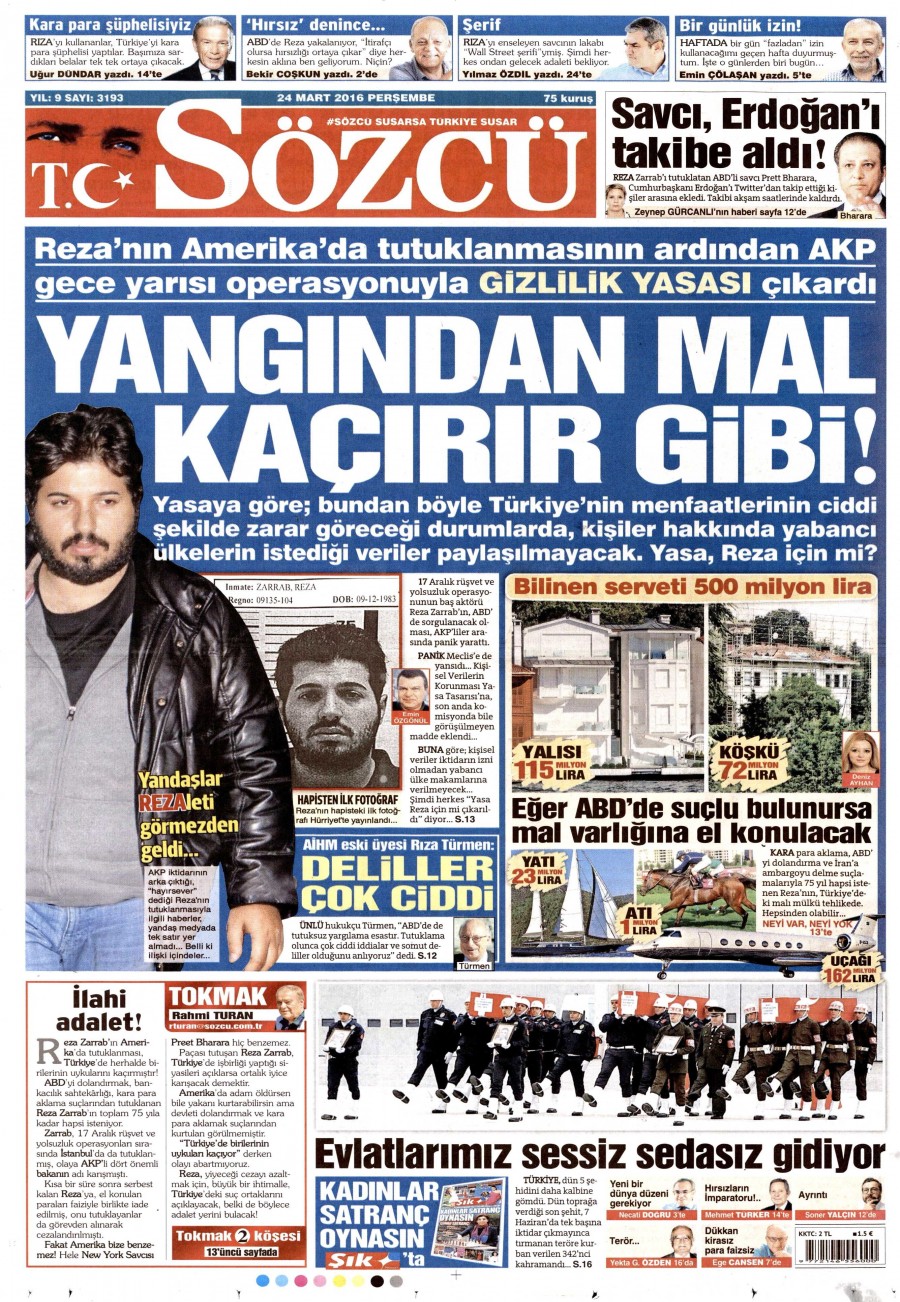 24 Mart 2016 gazete manşetleri - 574