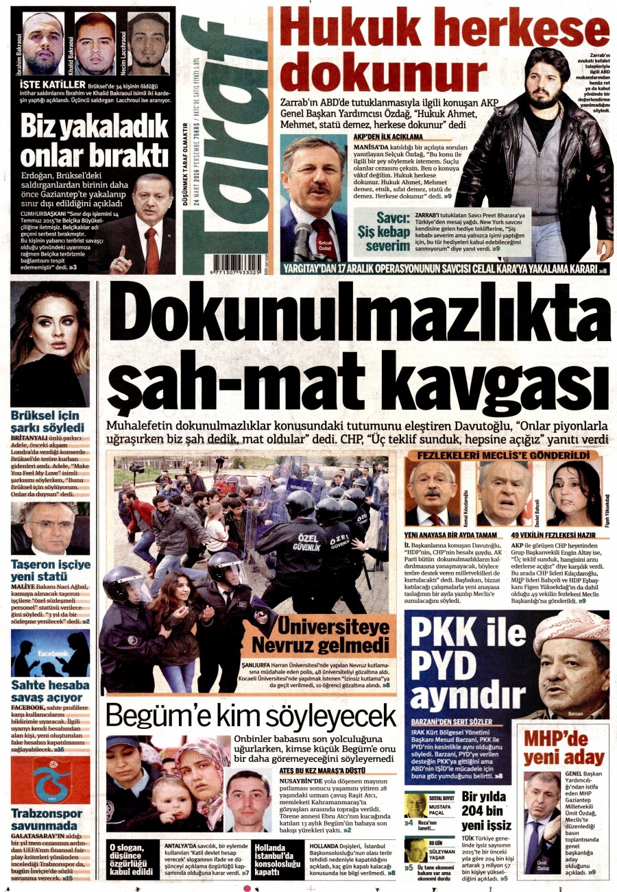 24 Mart 2016 gazete manşetleri - 917