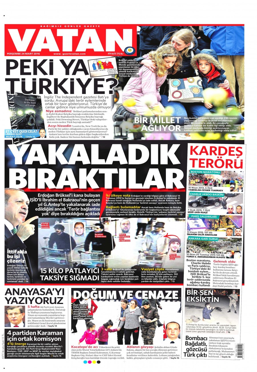24 Mart 2016 gazete manşetleri - 650