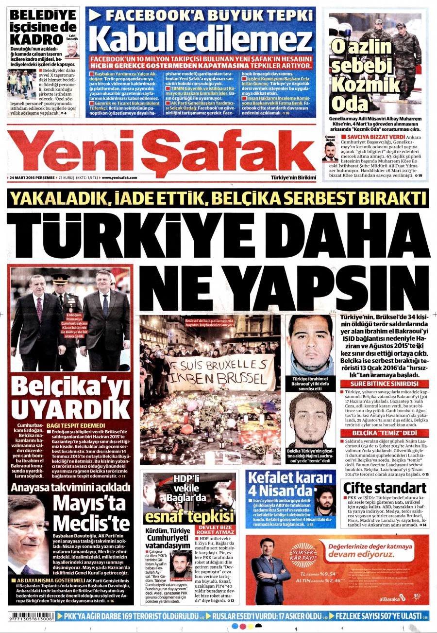 24 Mart 2016 gazete manşetleri - 879