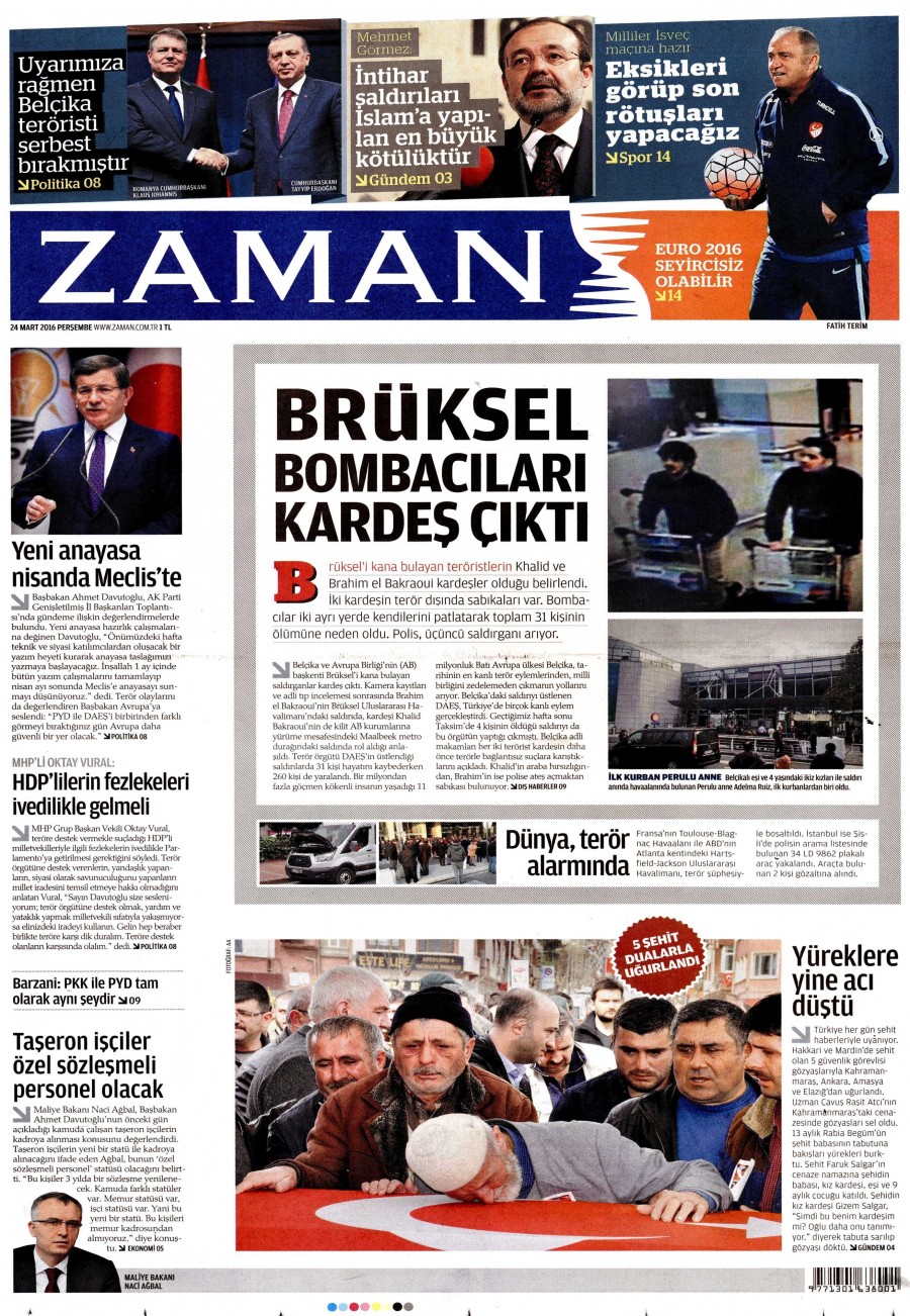 24 Mart 2016 gazete manşetleri - 702