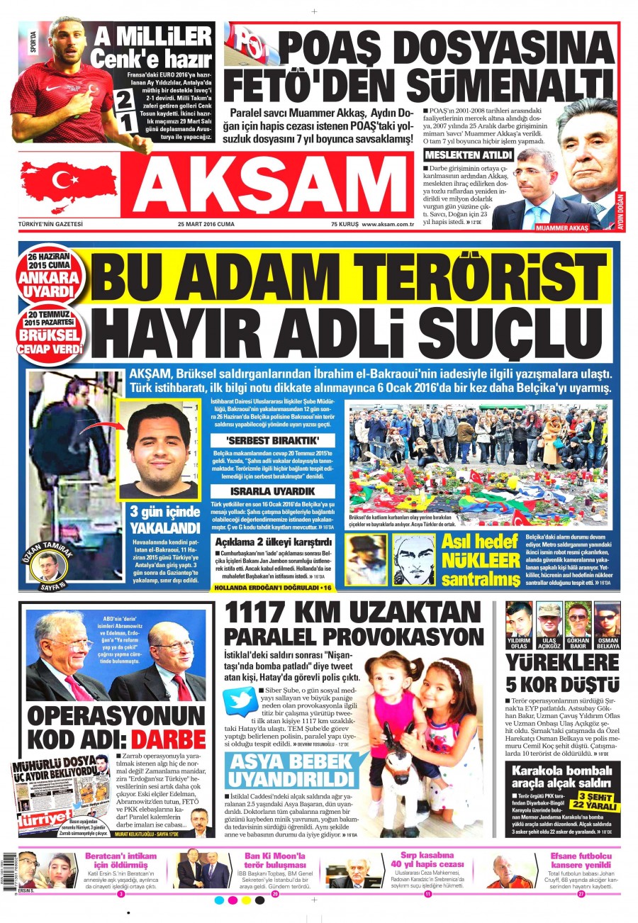 25 Mart 2016 gazete manşetleri - 914