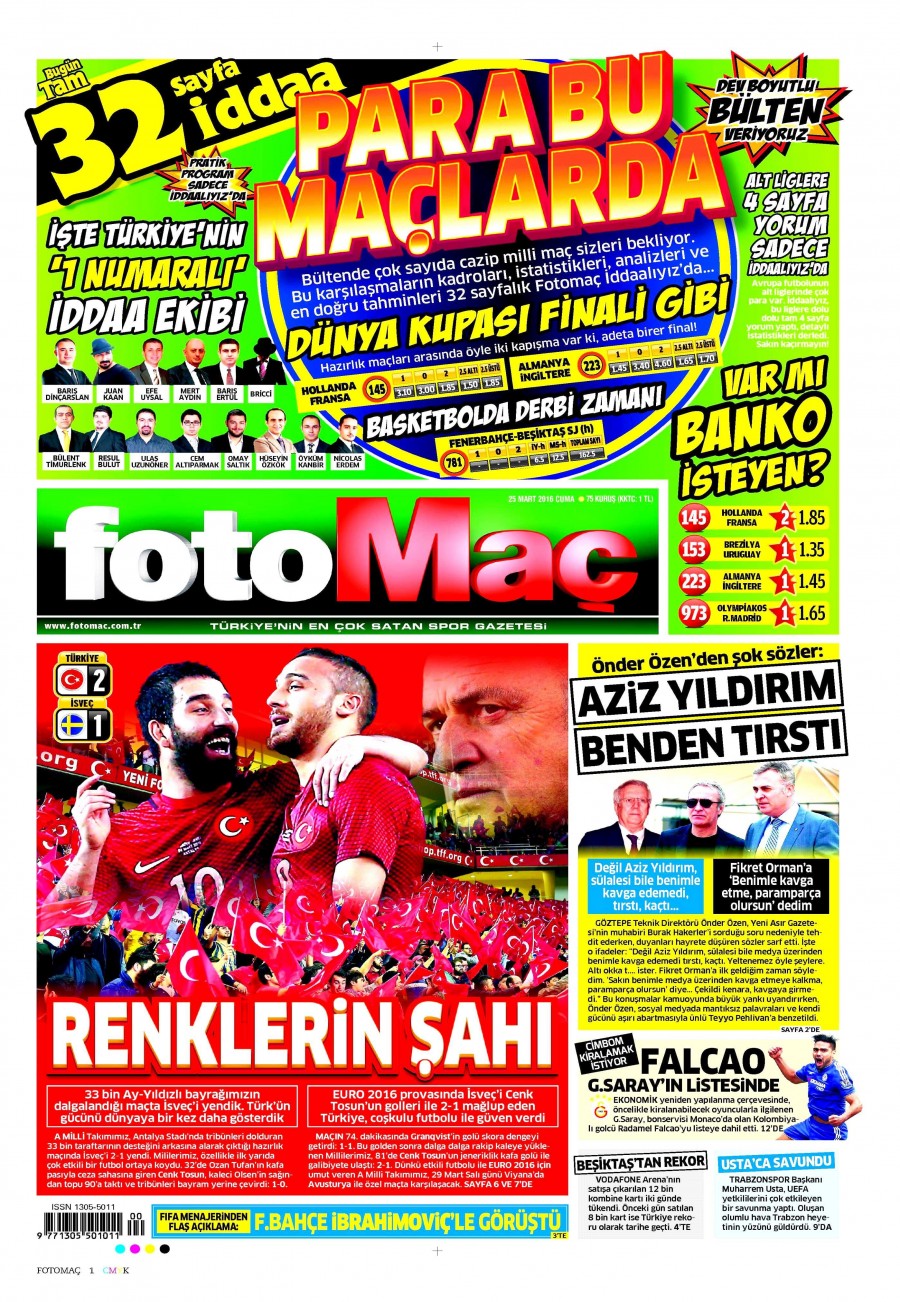 25 Mart 2016 gazete manşetleri - 773