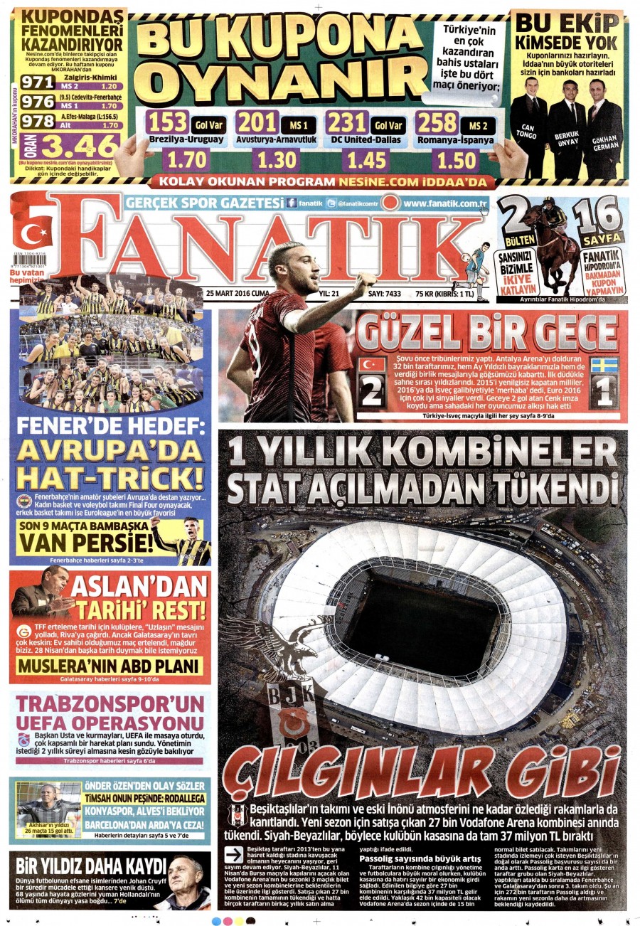 25 Mart 2016 gazete manşetleri - 761