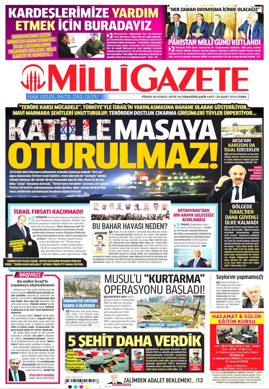 25 Mart 2016 gazete manşetleri - 828