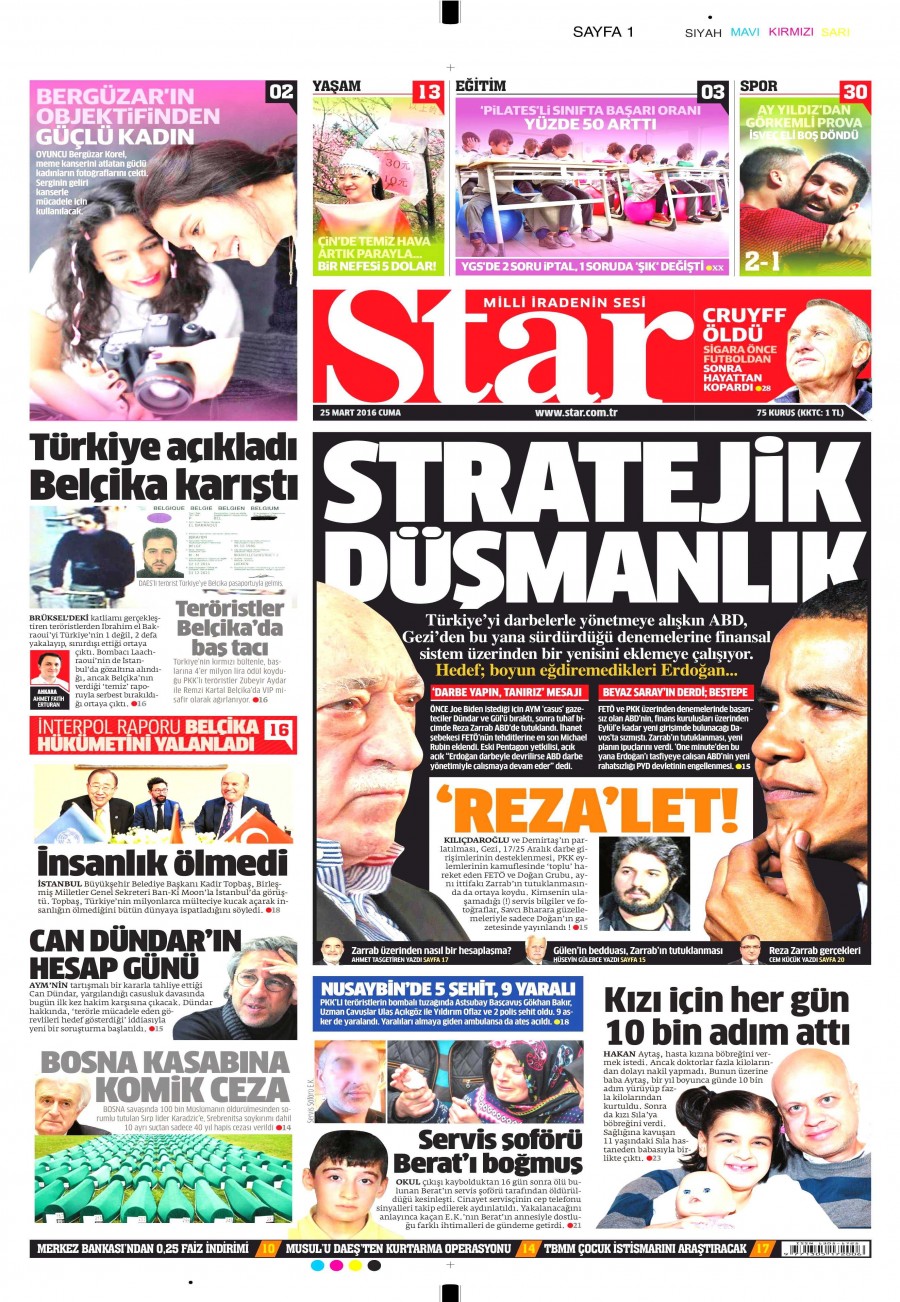 25 Mart 2016 gazete manşetleri - 501