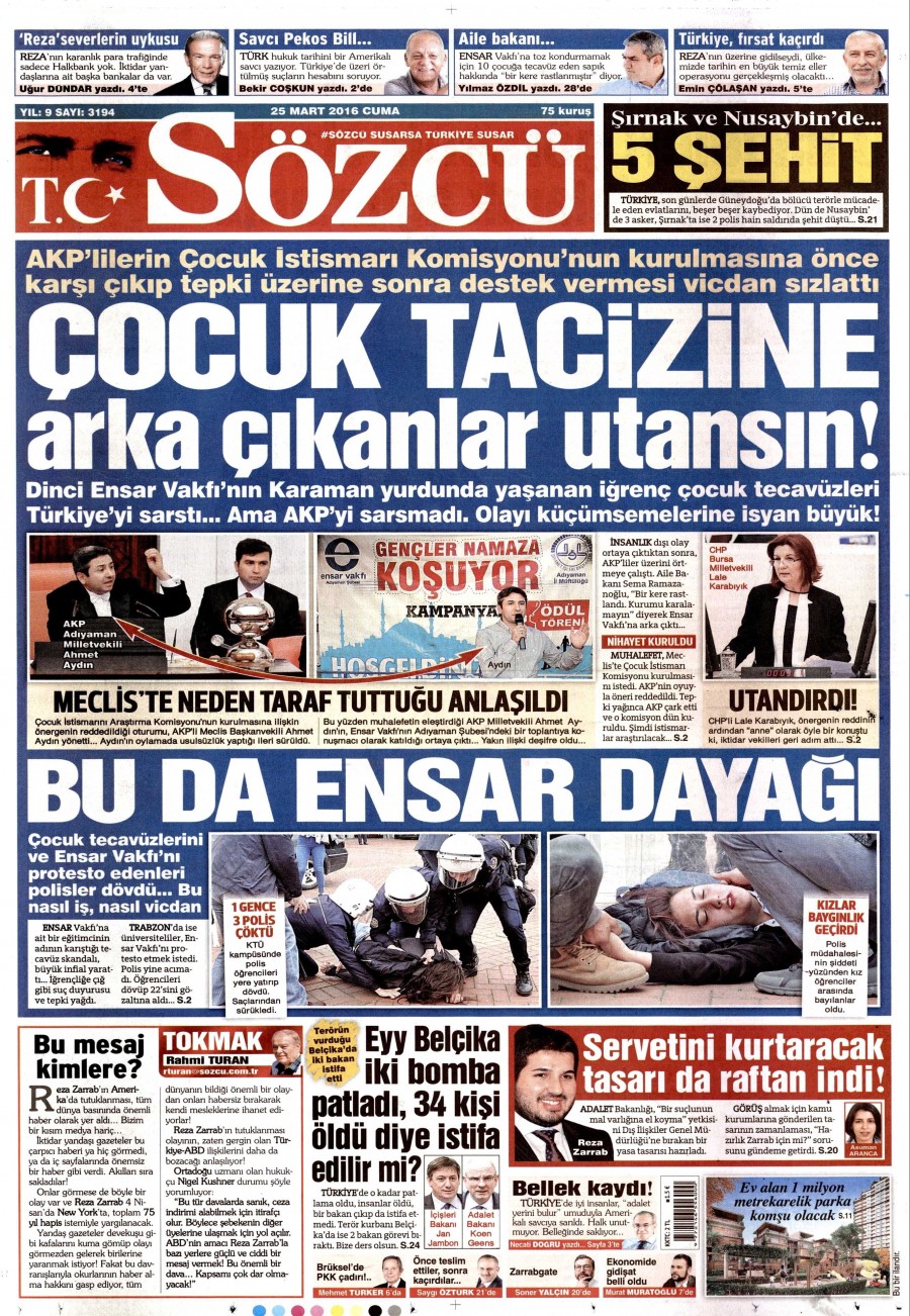 25 Mart 2016 gazete manşetleri - 902