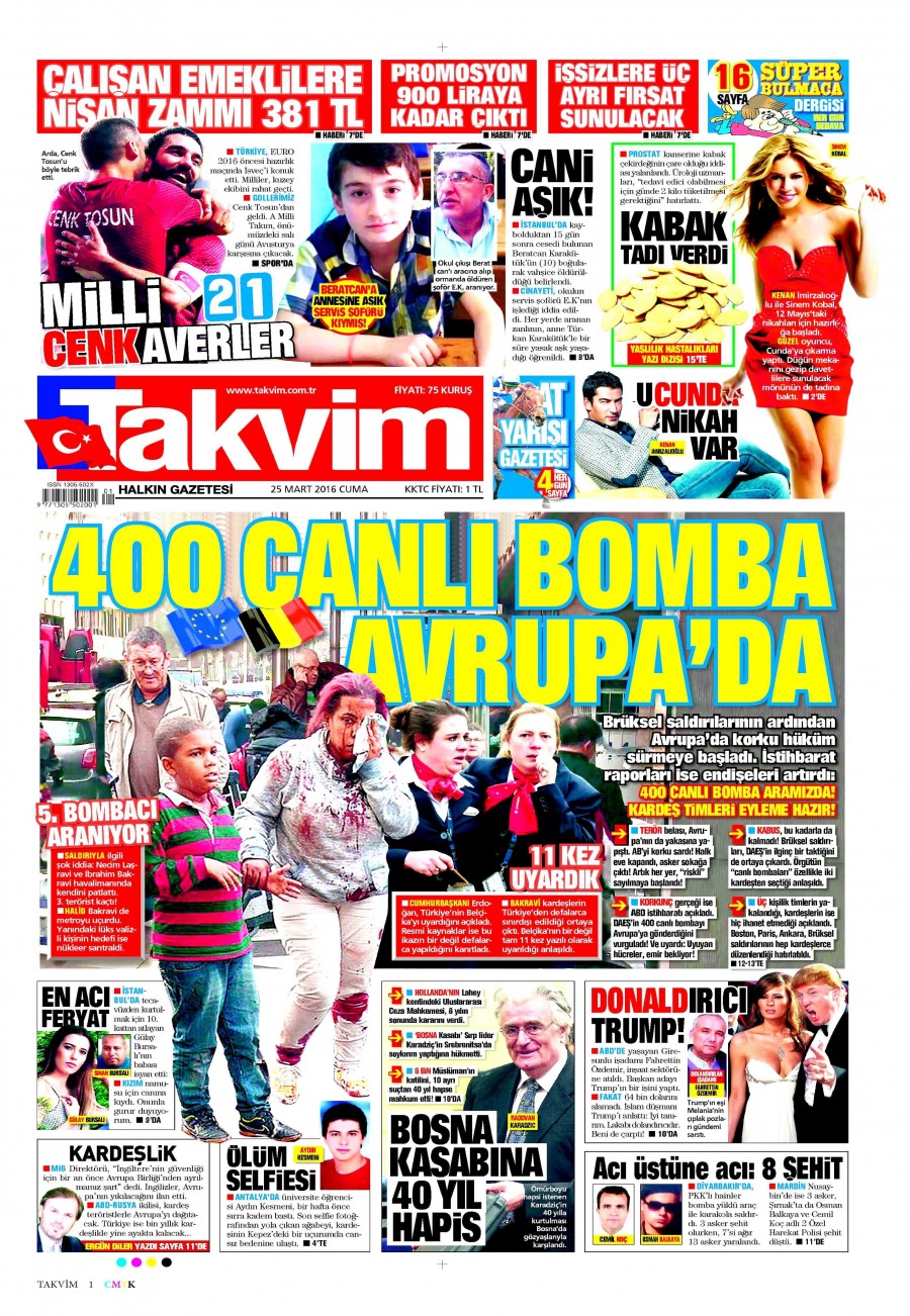 25 Mart 2016 gazete manşetleri - 800