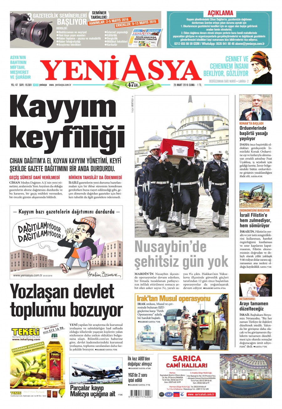 25 Mart 2016 gazete manşetleri - 922