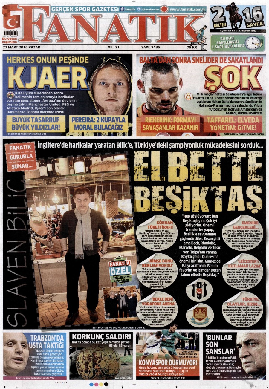 27 Mart 2016 gazete manşetleri - 813