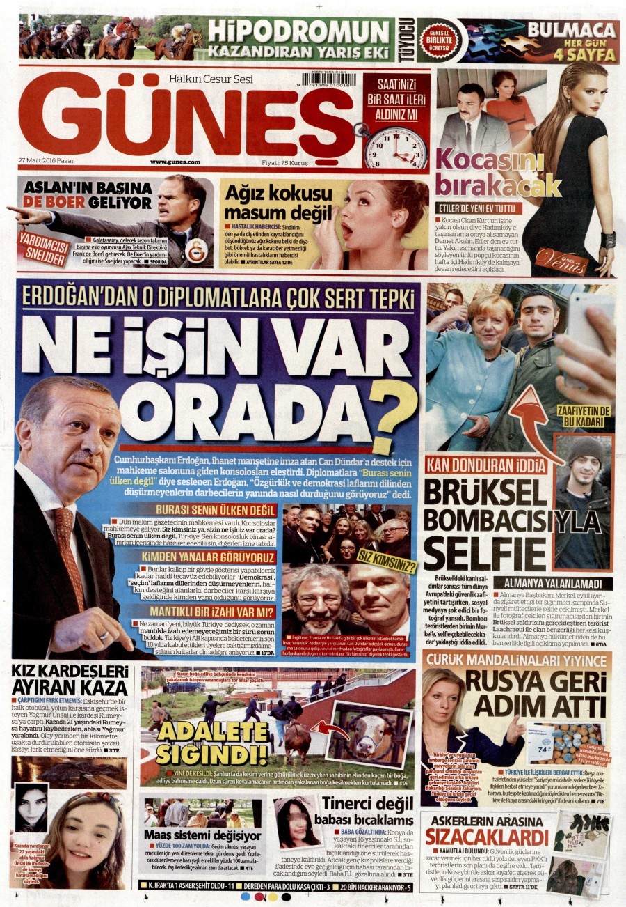 27 Mart 2016 gazete manşetleri - 578