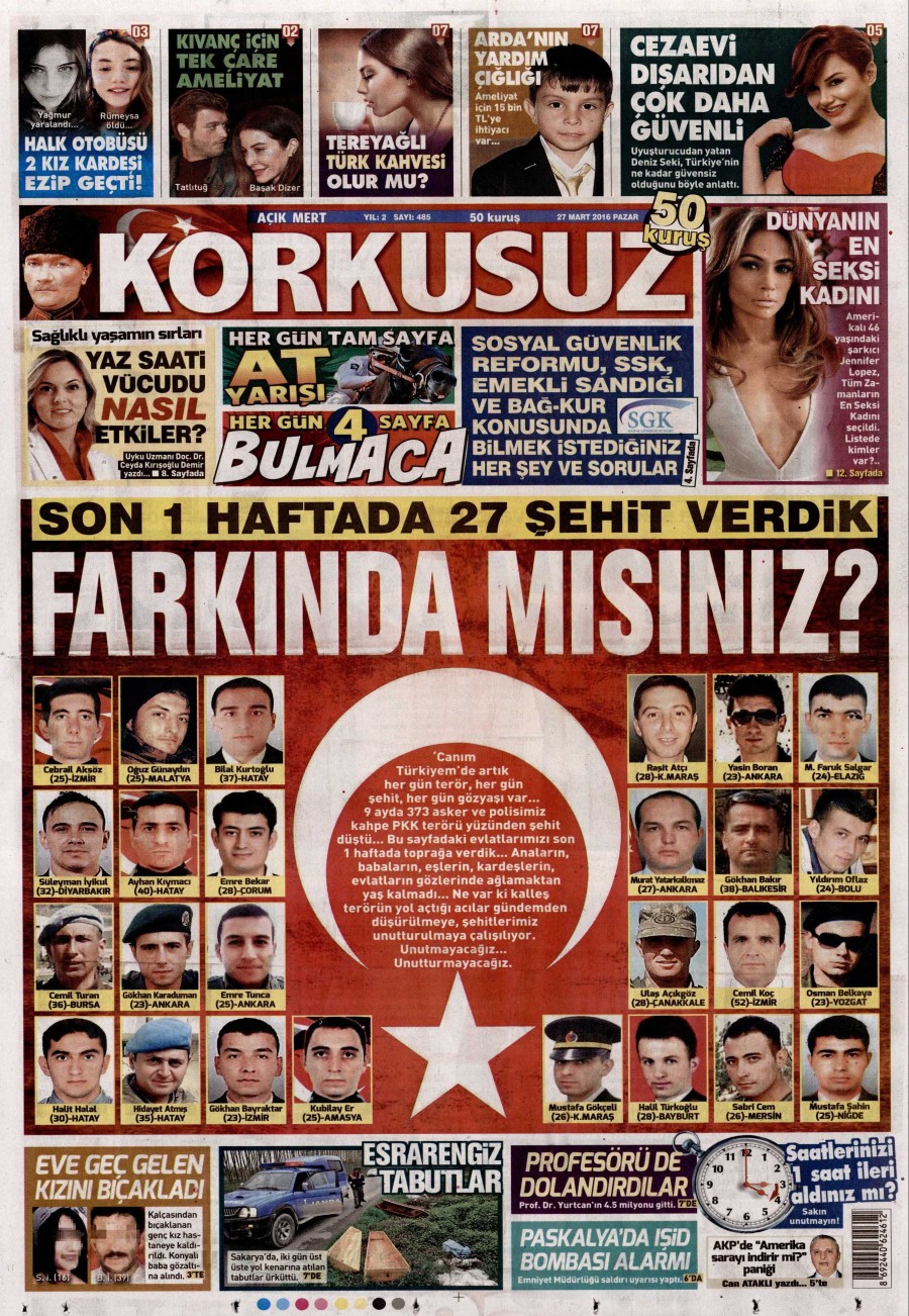 27 Mart 2016 gazete manşetleri - 862