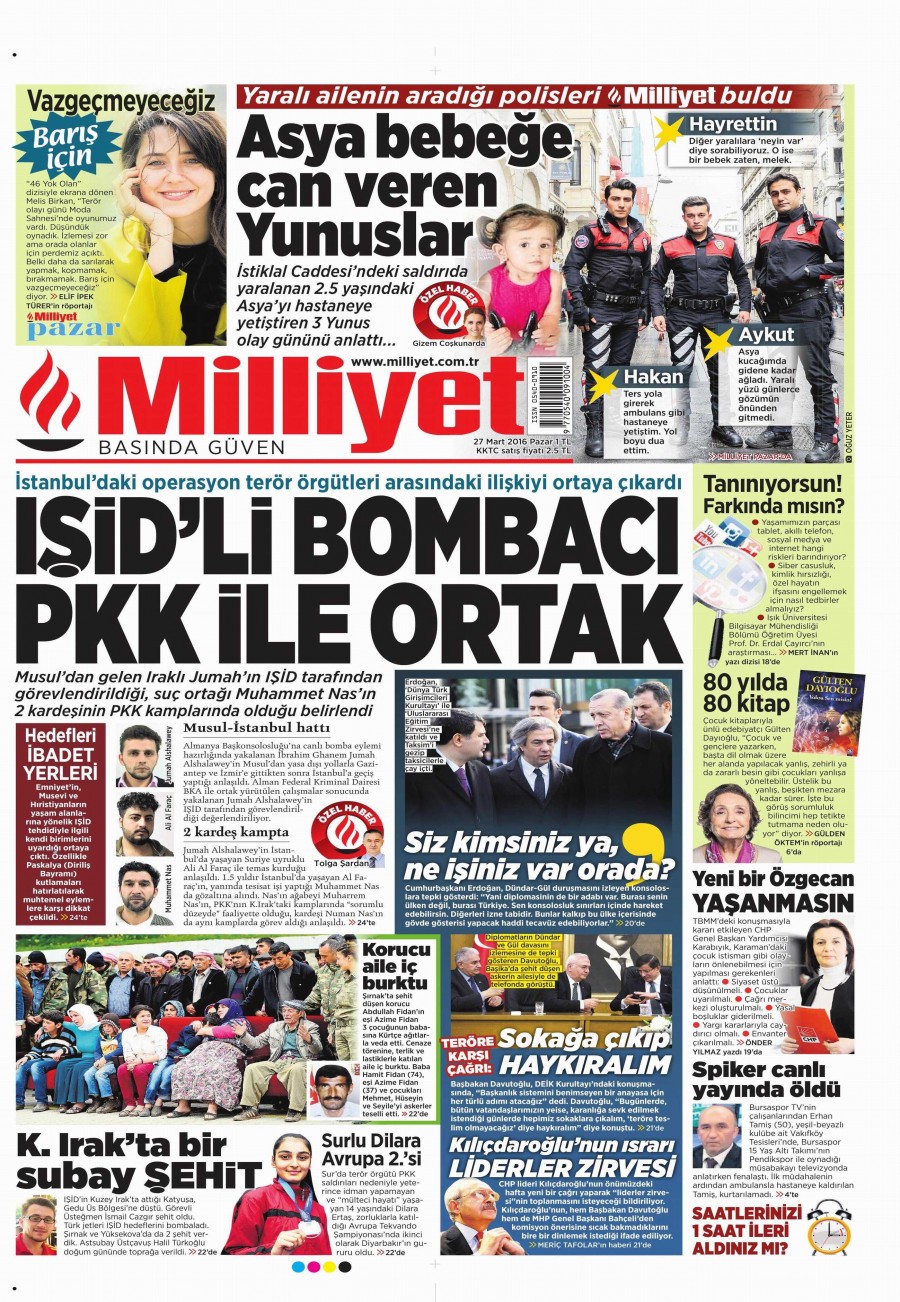 27 Mart 2016 gazete manşetleri - 720