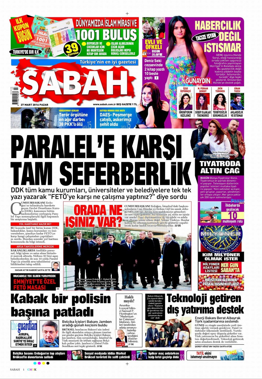 27 Mart 2016 gazete manşetleri - 590