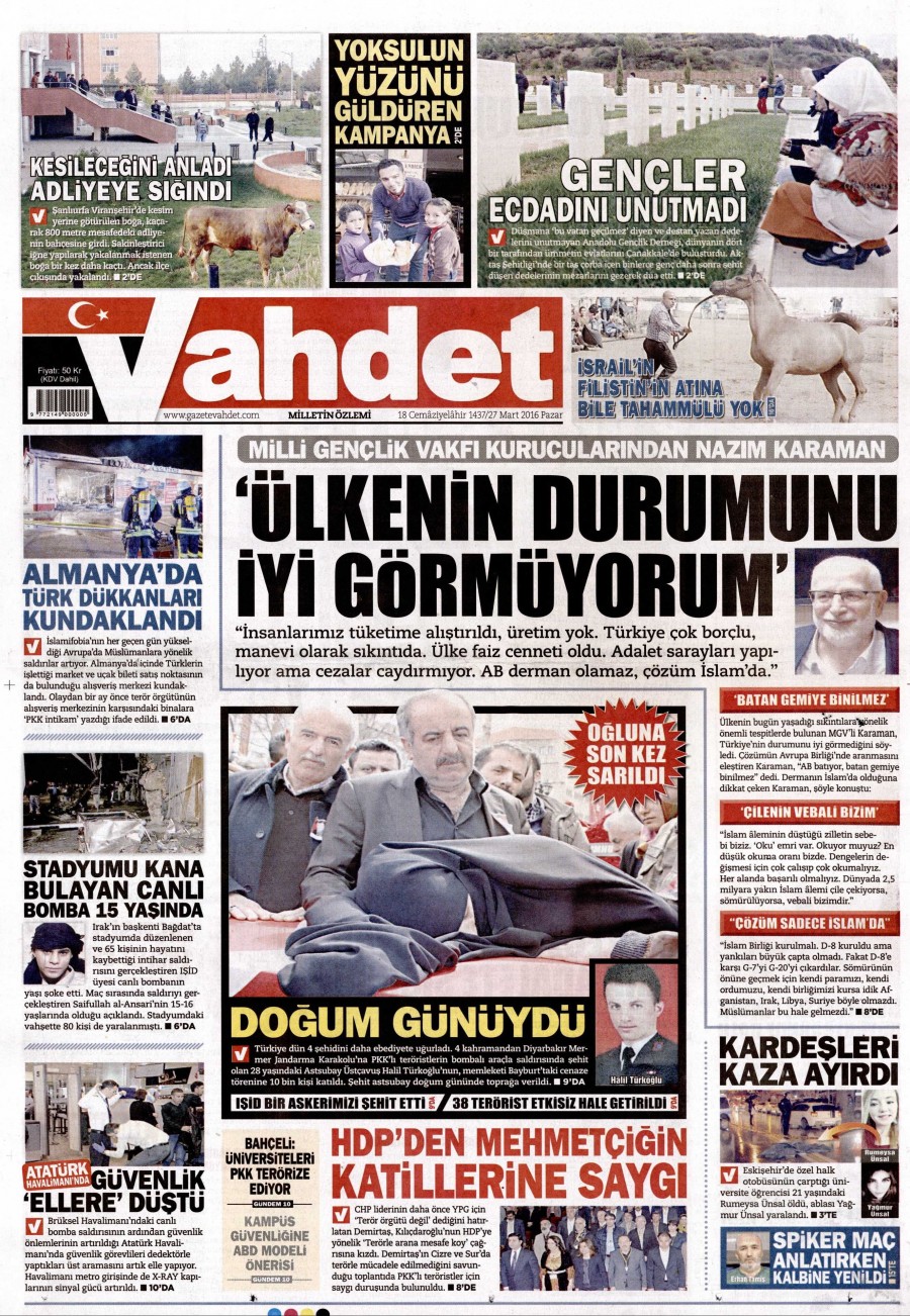 27 Mart 2016 gazete manşetleri - 637