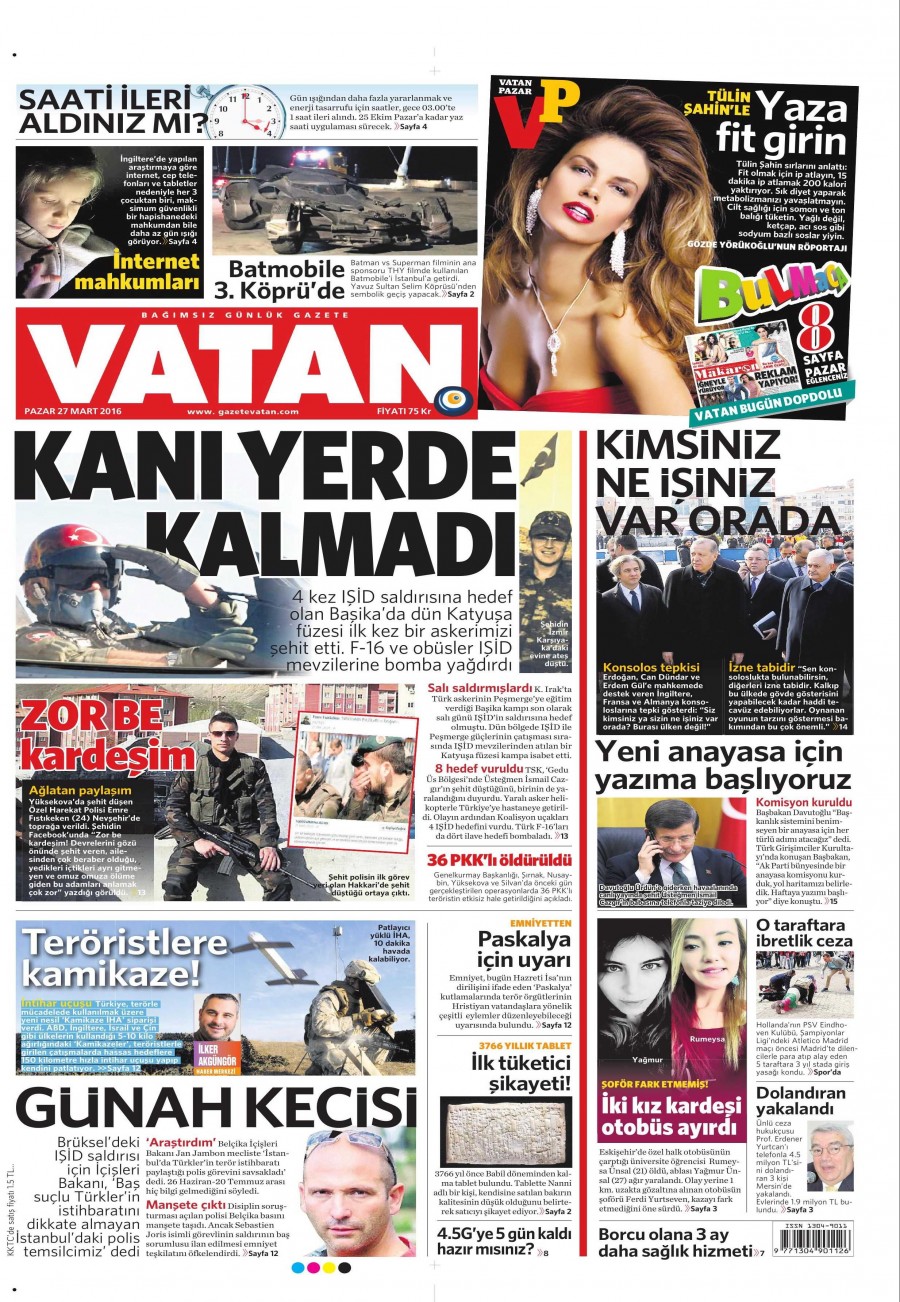 27 Mart 2016 gazete manşetleri - 746