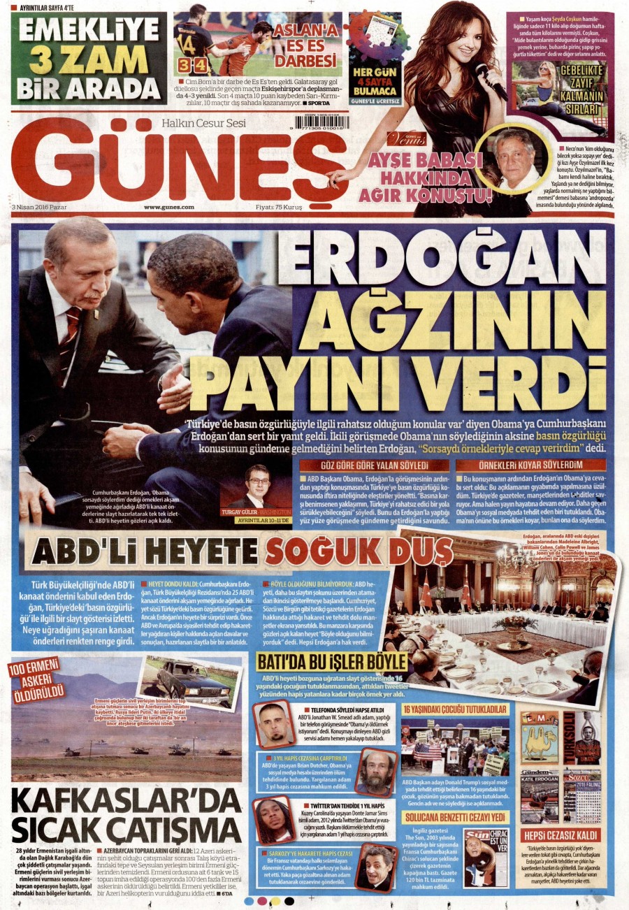 3 Nisan 2016 gazete manşetleri - 598
