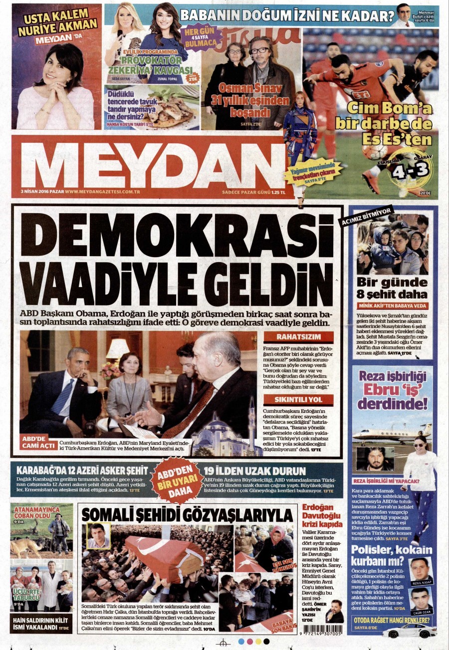 3 Nisan 2016 gazete manşetleri - 920
