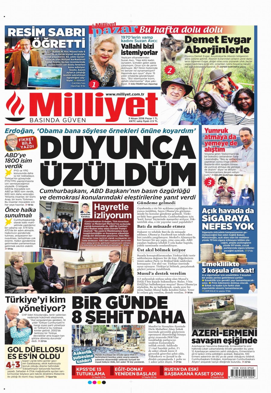 3 Nisan 2016 gazete manşetleri - 569