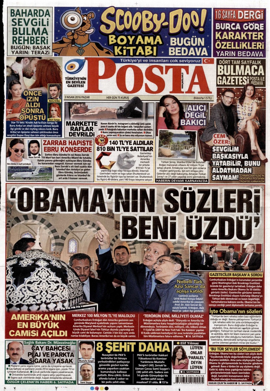 3 Nisan 2016 gazete manşetleri - 834