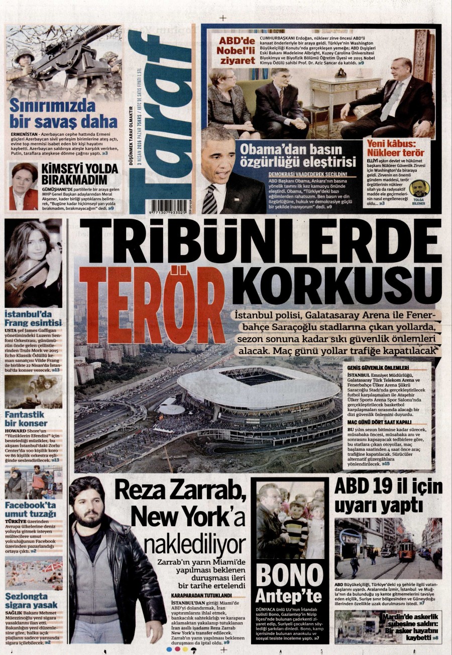 3 Nisan 2016 gazete manşetleri - 799