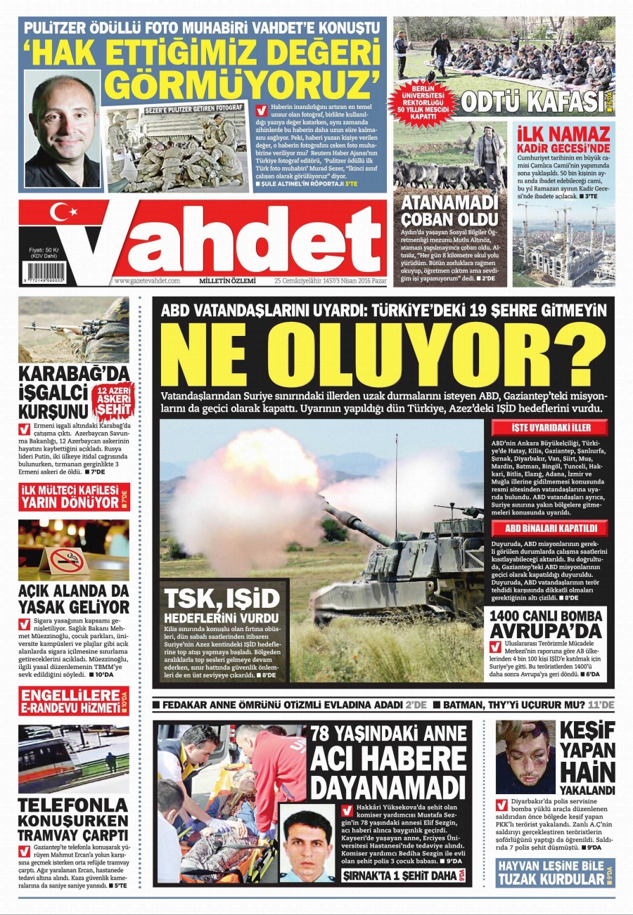 3 Nisan 2016 gazete manşetleri - 637