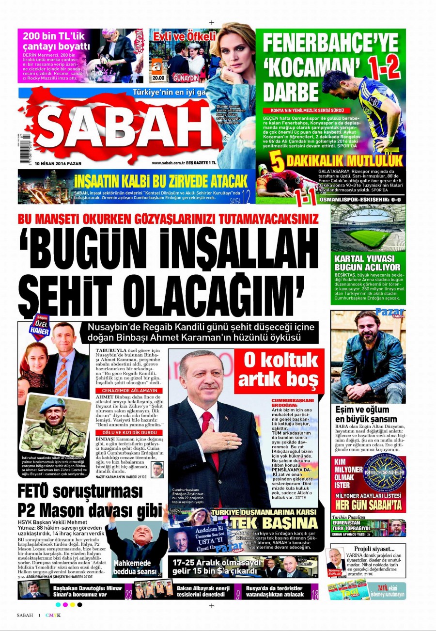 10 Nisan 2016 gazete manşetleri - 903