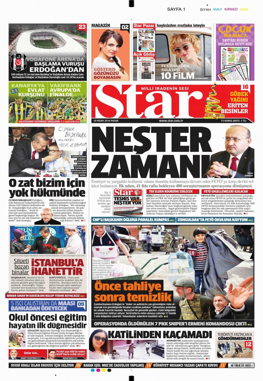 10 Nisan 2016 gazete manşetleri - 695