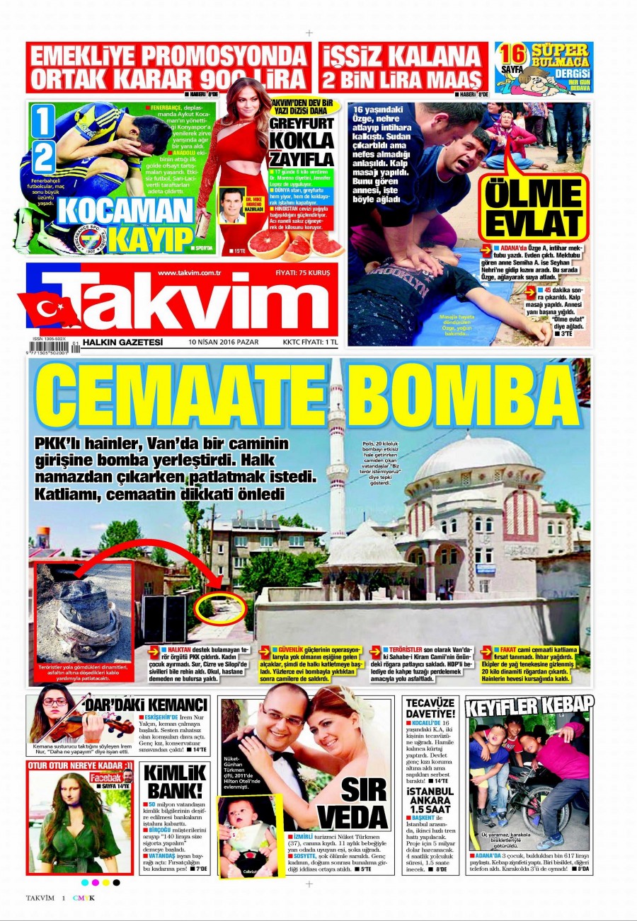 10 Nisan 2016 gazete manşetleri - 864