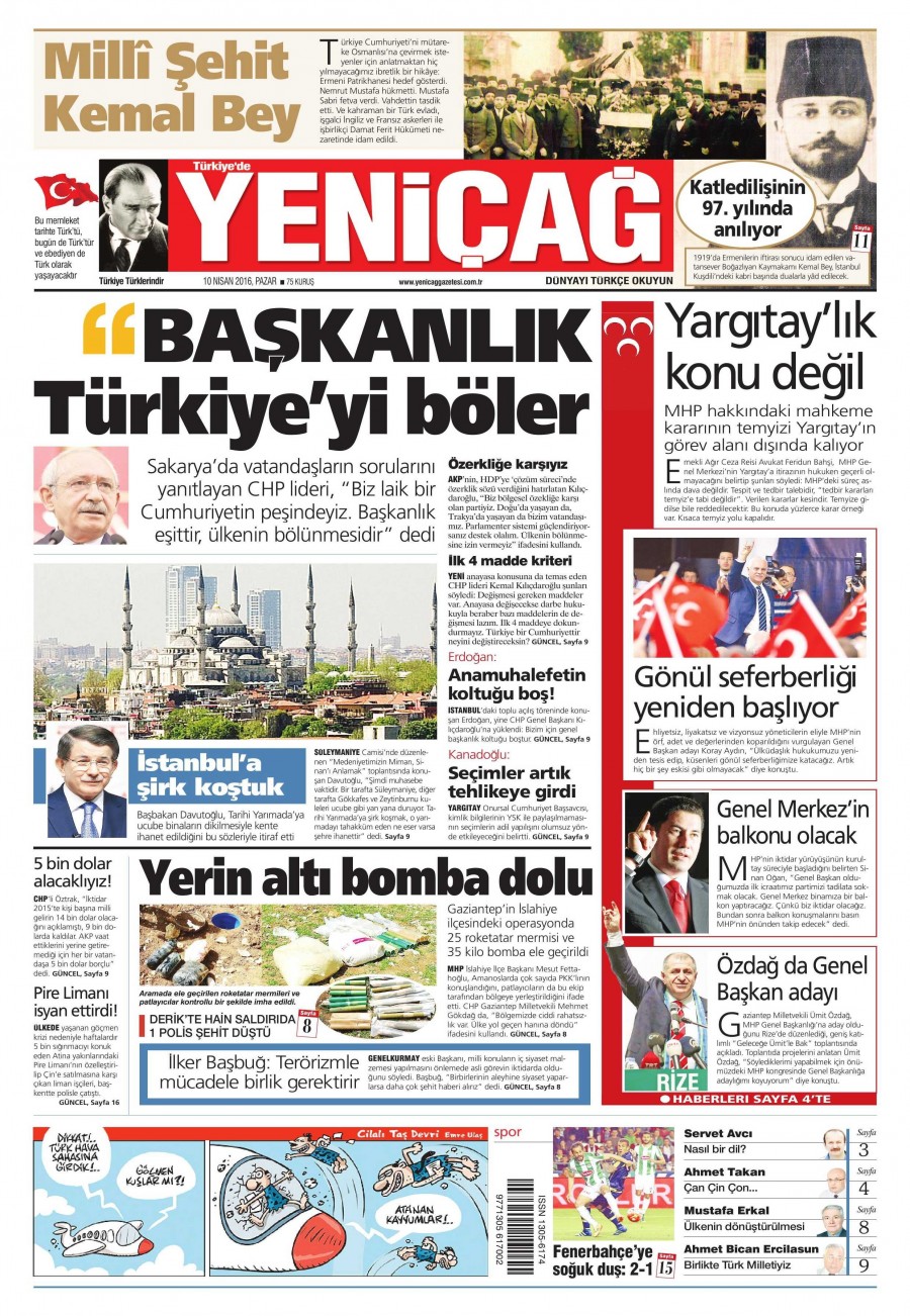 10 Nisan 2016 gazete manşetleri - 706
